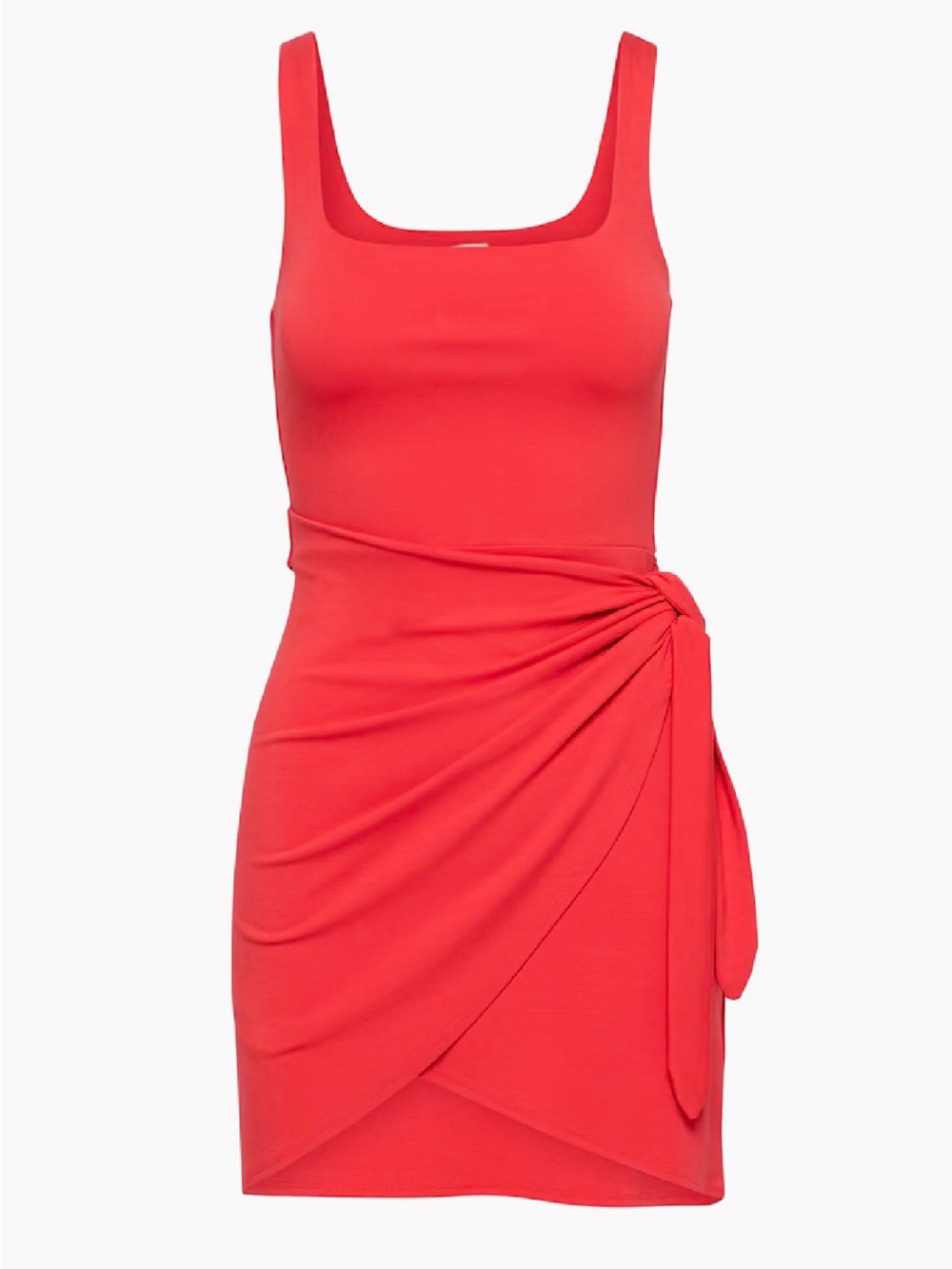 Aritzia - Red Sleeveless Wrap-Detail Mini Dress